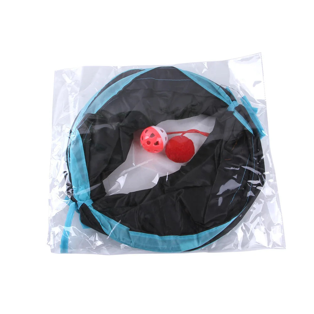 Túnel Plegable para Gatos – Juguete Interactivo, Transpirable y con Papel Crujiente