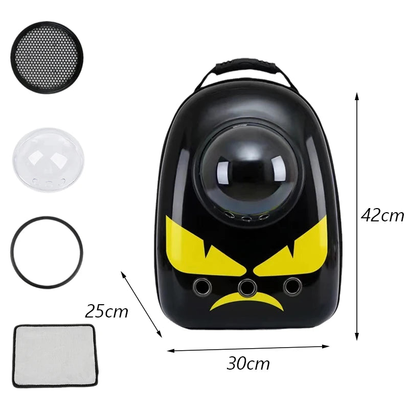 Mochila Transportín para Gatos – Diseño Cartoon, Transpirable y con Ventana Panorámica