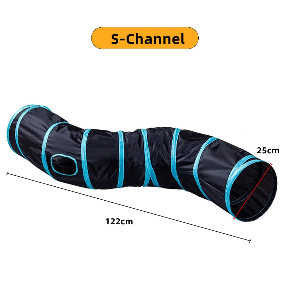 Túnel Plegable para Gatos – Juguete Interactivo, Transpirable y con Papel Crujiente