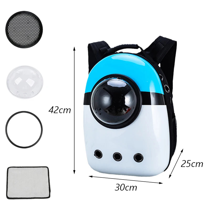 Mochila Transportín para Gatos – Diseño Cartoon, Transpirable y con Ventana Panorámica