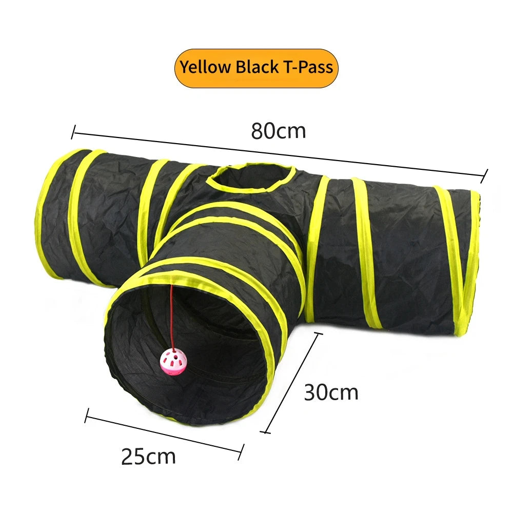Túnel Plegable para Gatos – Juguete Interactivo, Transpirable y con Papel Crujiente