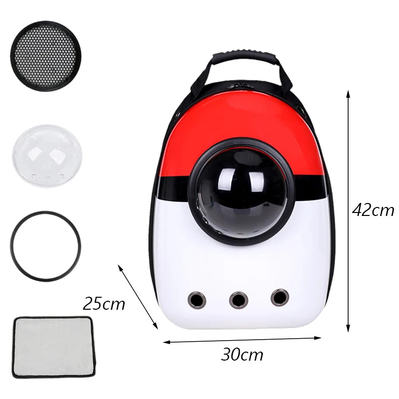 Mochila Transportín para Gatos – Diseño Cartoon, Transpirable y con Ventana Panorámica