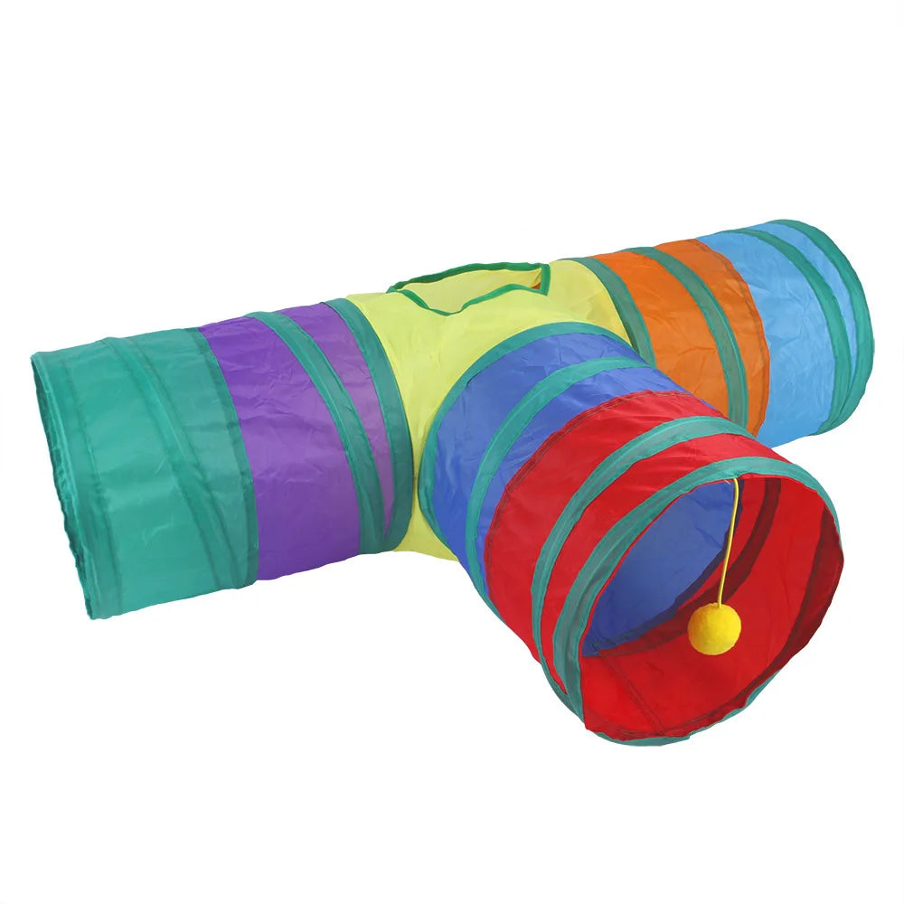 Túnel Plegable para Gatos – Juguete Interactivo, Transpirable y con Papel Crujiente