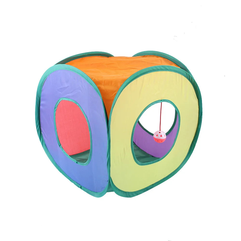 Túnel Plegable para Gatos – Juguete Interactivo, Transpirable y con Papel Crujiente
