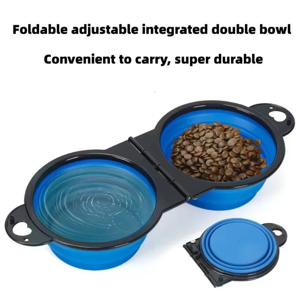 Cuenco Plegable 2 en 1 para Perros y Gatos – Comedero y Bebedero Portátil de Viaje