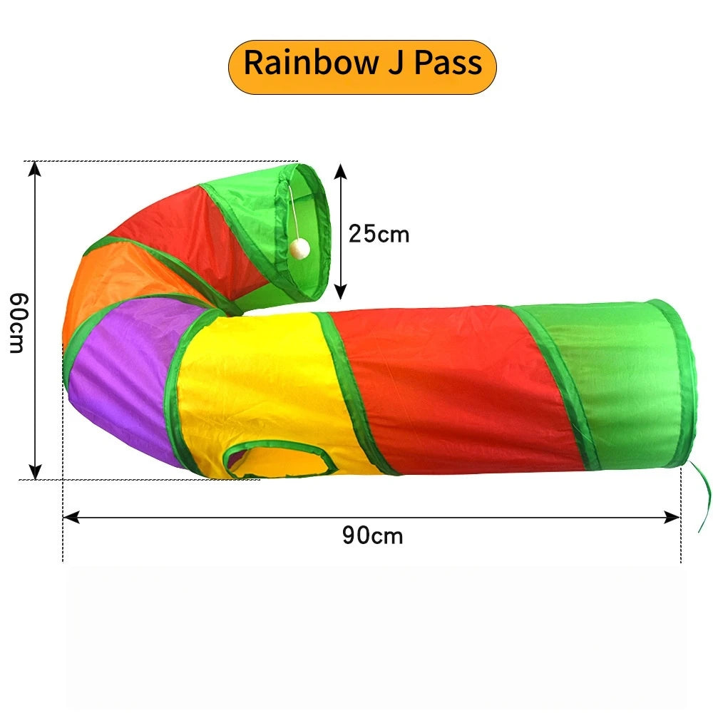 Túnel Plegable para Gatos – Juguete Interactivo, Transpirable y con Papel Crujiente