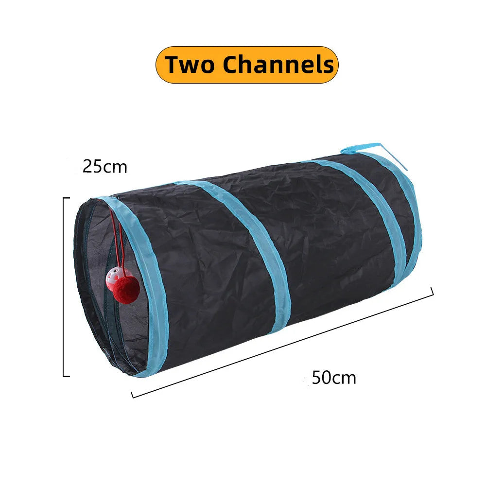 Túnel Plegable para Gatos – Juguete Interactivo, Transpirable y con Papel Crujiente