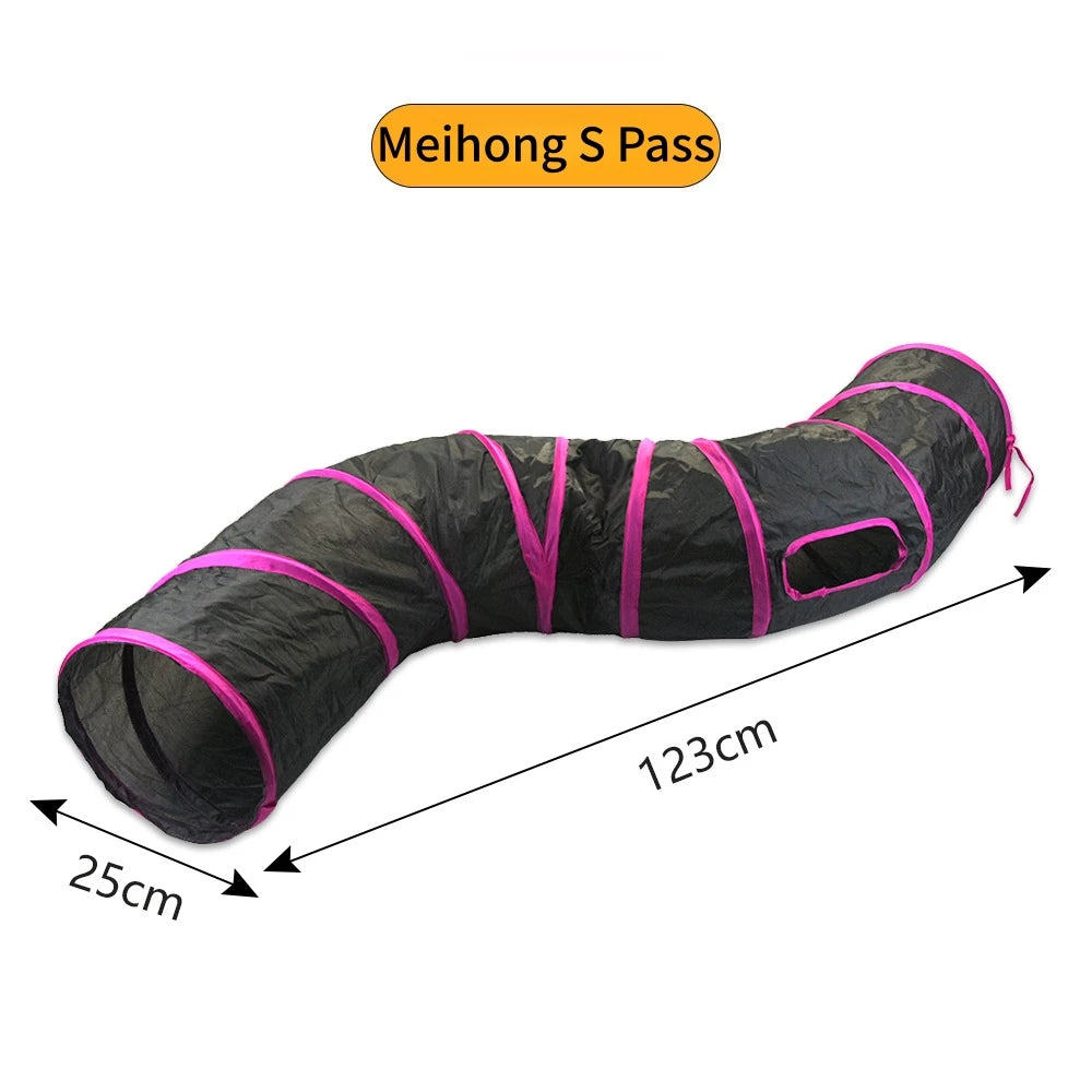 Túnel Plegable para Gatos – Juguete Interactivo, Transpirable y con Papel Crujiente