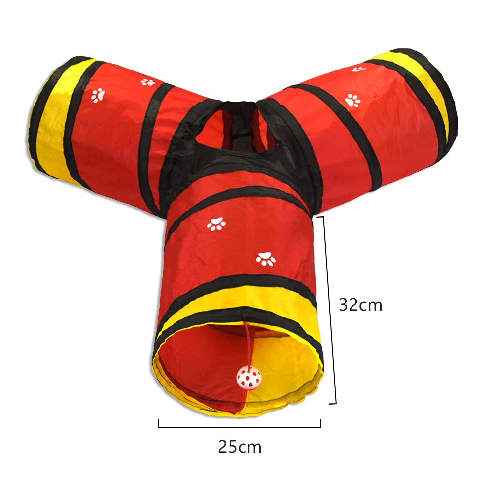 Túnel Plegable para Gatos – Juguete Interactivo, Transpirable y con Papel Crujiente
