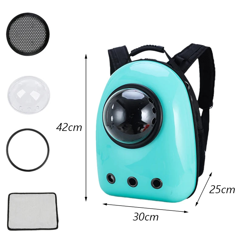 Mochila Transportín para Gatos – Diseño Cartoon, Transpirable y con Ventana Panorámica