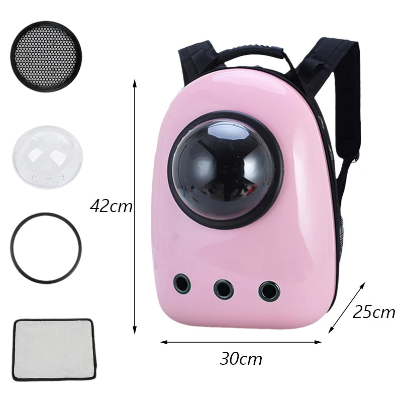 Mochila Transportín para Gatos – Diseño Cartoon, Transpirable y con Ventana Panorámica