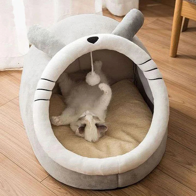 Cama Tienda de Campaña para Gatos y Perros Pequeños – Plegable, Lavable y Autocalentable