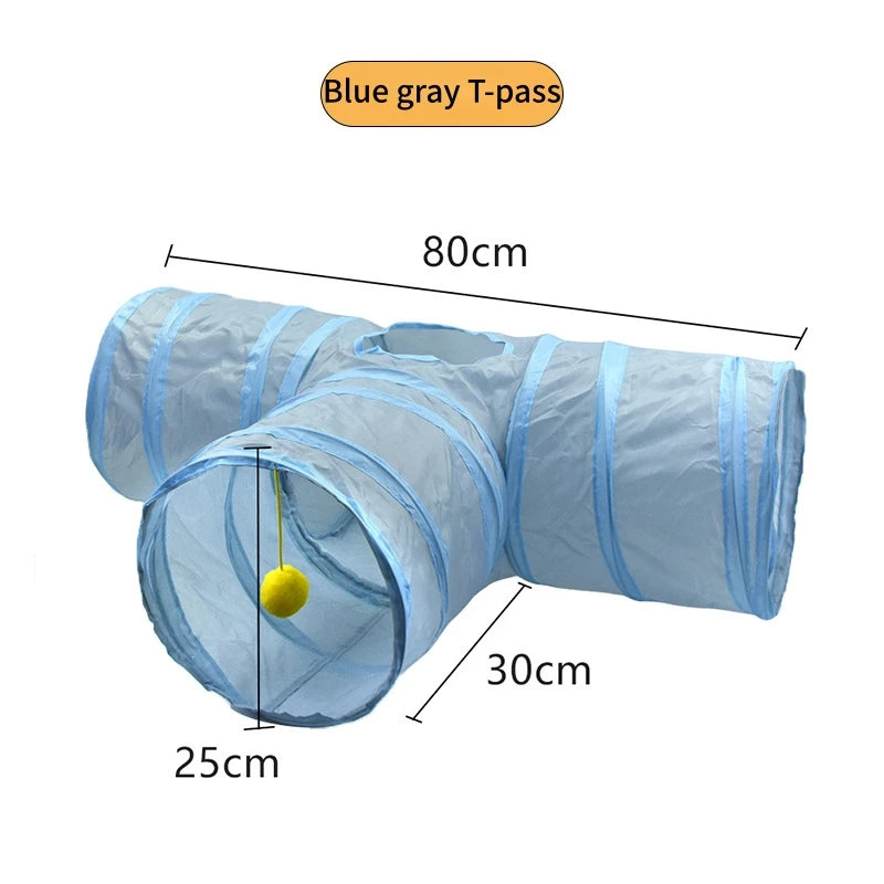 Túnel Plegable para Gatos – Juguete Interactivo, Transpirable y con Papel Crujiente