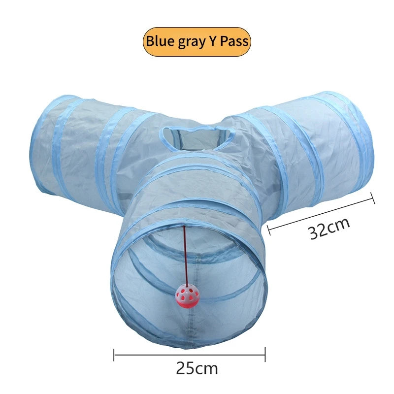 Túnel Plegable para Gatos – Juguete Interactivo, Transpirable y con Papel Crujiente